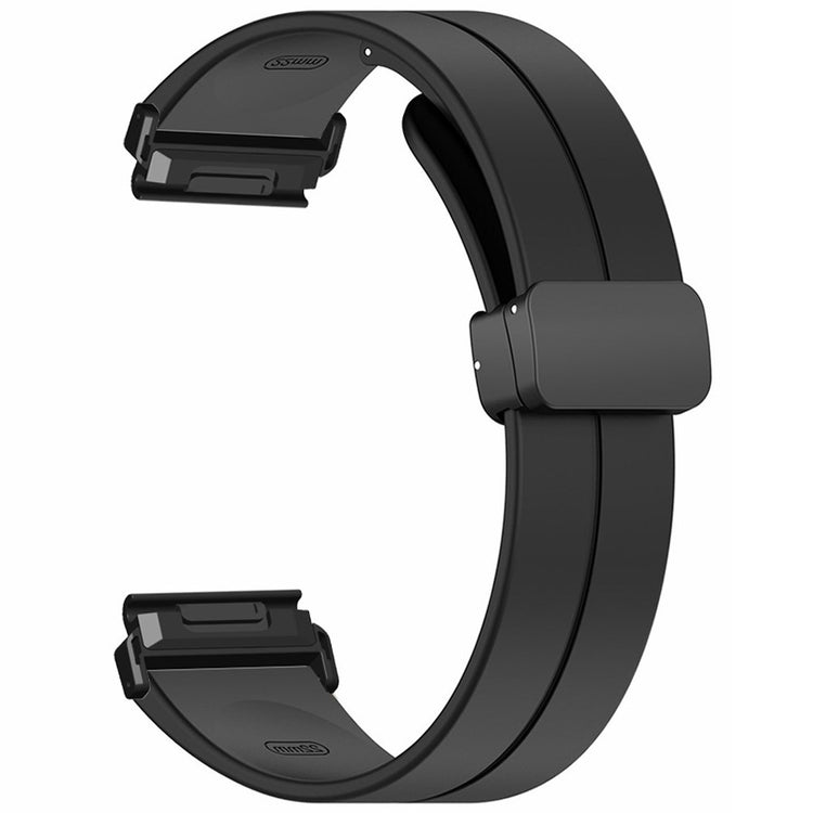 Coros Vertix 2 / Garmin Fenix 7X / 6X / 5X 26mm Watch Band Magnetic Buckle Silicone Strap - Black#serie_5