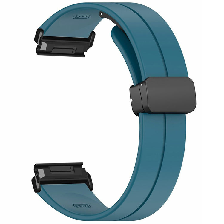 Coros Vertix 2 / Garmin Fenix 7X / 6X / 5X 26mm Watch Band Magnetic Buckle Silicone Strap - Cyan#serie_12