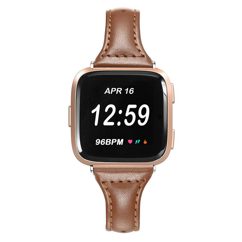 Fitbit Versa 3 / Fitbit Versa 4 Genuine Leather Universel Strap - Brown#serie_3