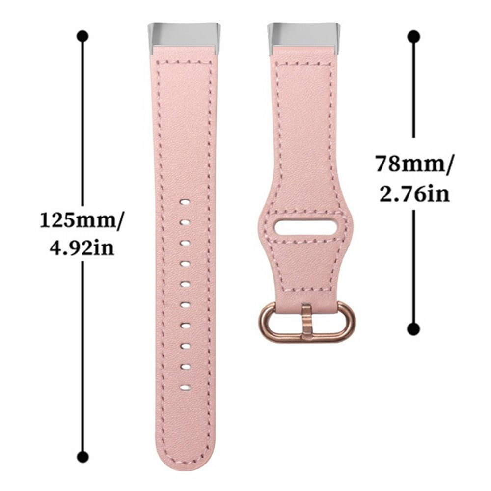 Fitbit Charge 6 / Charge 5 / Charge 4 Replacement Wrist Band Genuine Cow Leather Strap - Deep Pink#serie_2