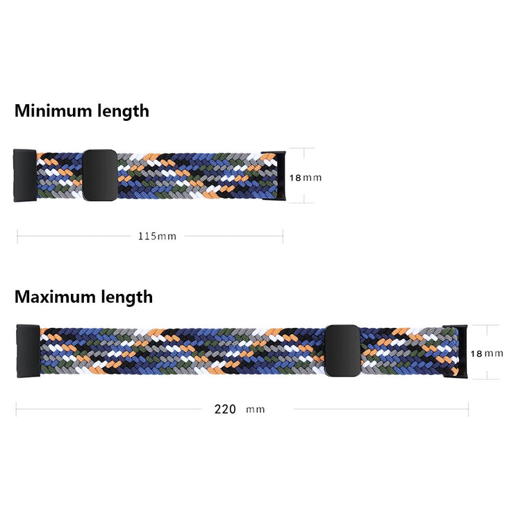 Huawei Band 8 / 9 Wrist Band Magnetic Buckle Nylon Braided Smartwatch Strap - Wave Pattern Blue+White#serie_11