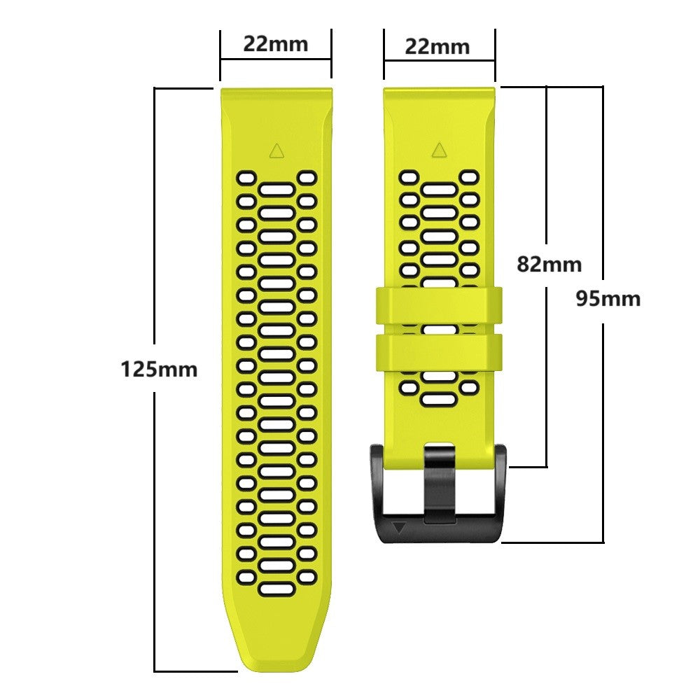 Garmin Fenix 7 / 7 Pro Silicone Watch Strap 22mm Dual Color Band with 3 Rows Holes - Sapphire+Orange#serie_1