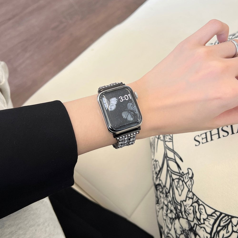 Comfortable Apple Smartwatch Rhinestone Universel Strap - Black#serie_1