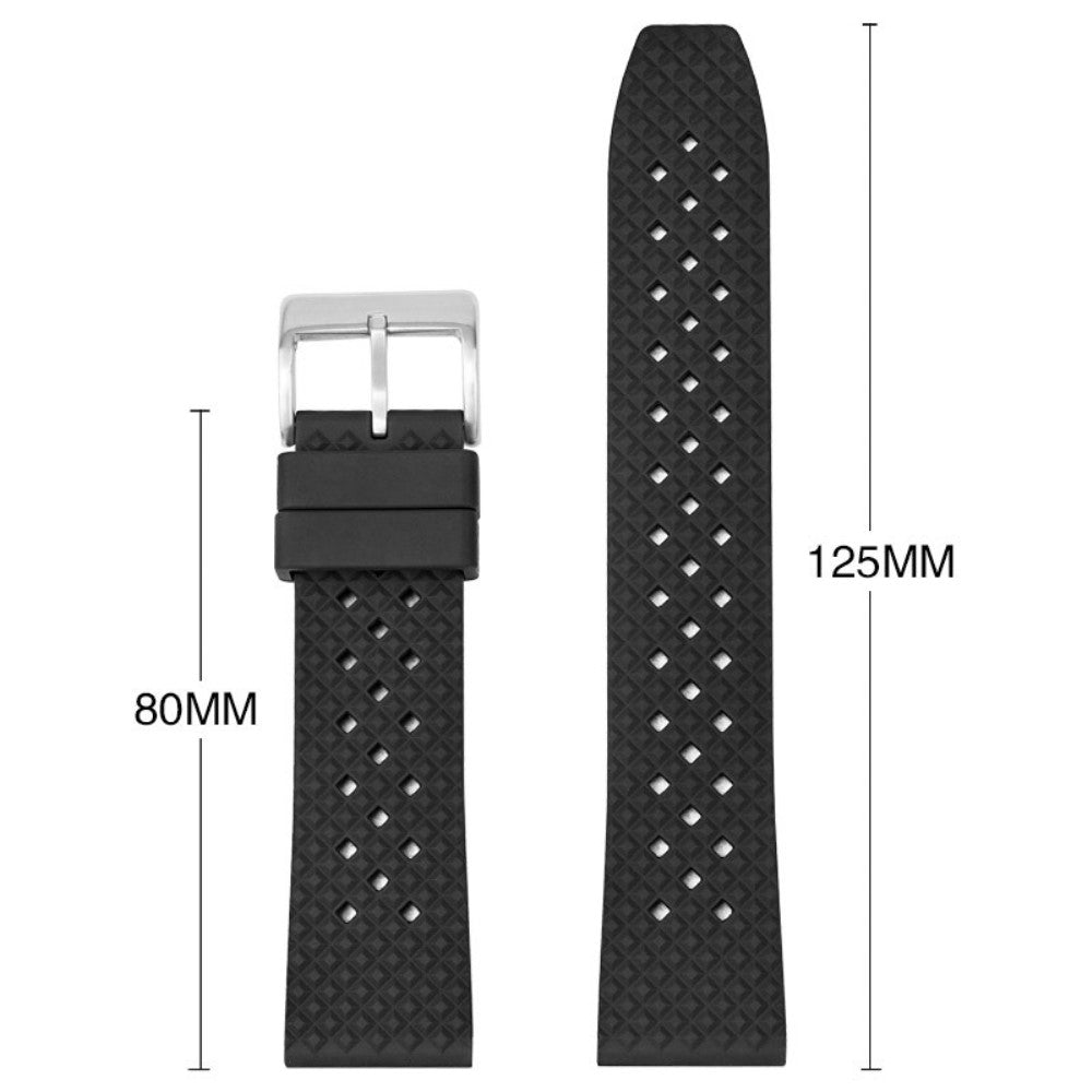 Huawei Watch GT 3 42mm / GT 3 Pro 43mm Watch Strap 20mm Fluorubber Wrist Band - Dark Green+Silver Buckle#serie_3