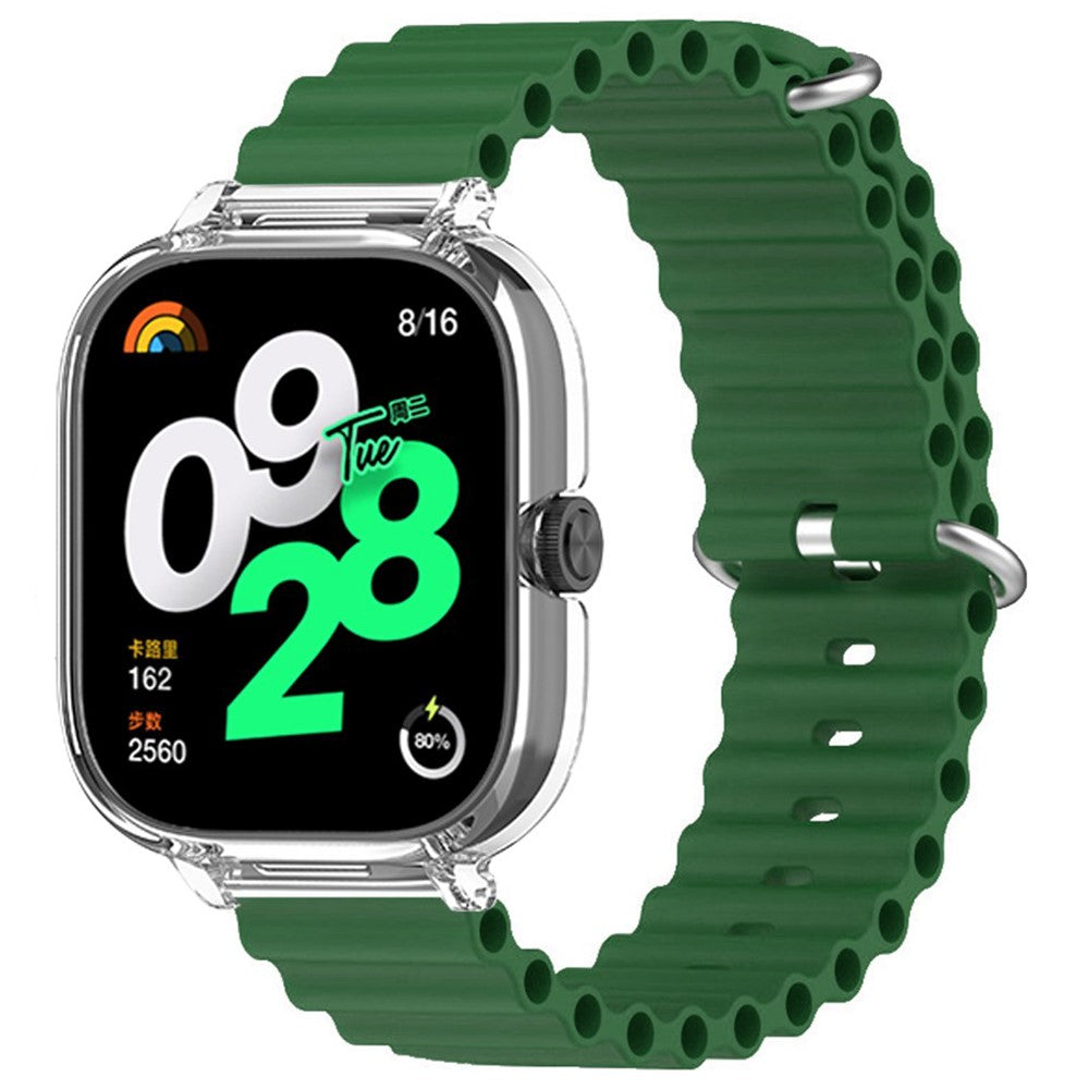 Xiaomi Redmi Watch 4 Silicone Strap Ocean Sport Watch band with Transparent Case - Army Green#serie_13