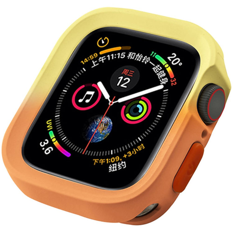 Apple Watch Series 4 / 5 / 6 / SE / SE (2022) 40mm / 7 / 8 / 9 41mm Dual Color Flexible Watch Case - Yellow+Orange#serie_5