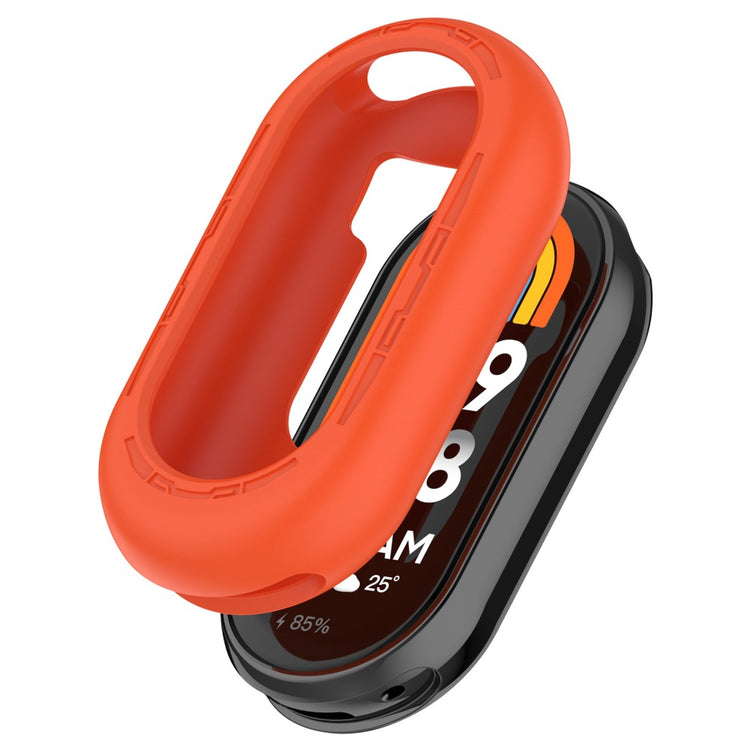 Xiaomi Mi Band 9 / 9 NFC Silicone Watch Case Anti-collision Protection Frame - Orange Red#serie_4