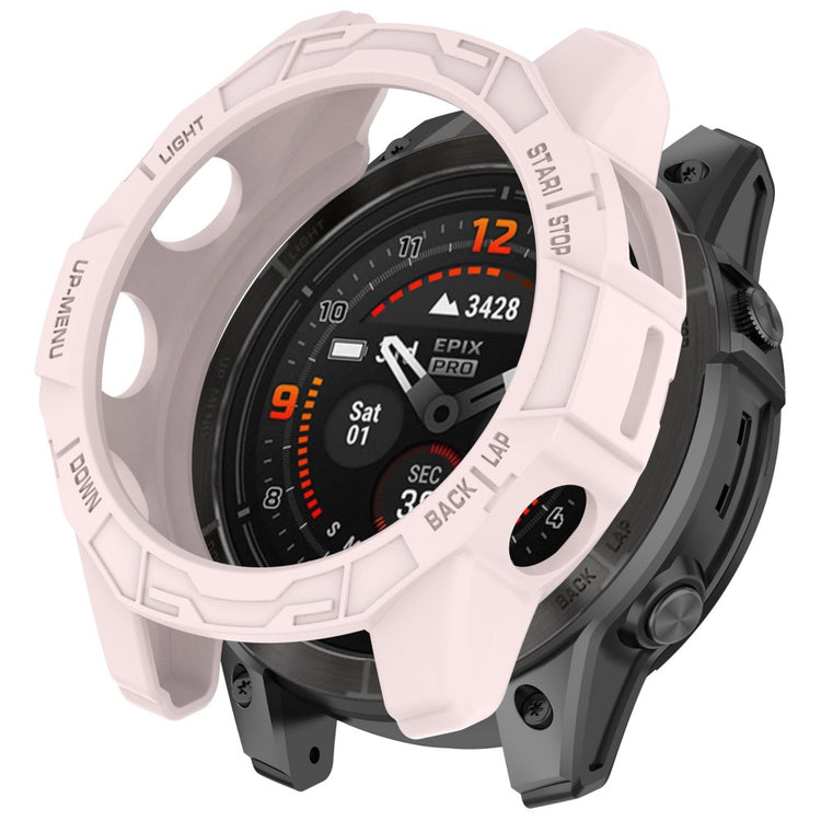 Garmin Fenix E 47mm Flexible Watch Case Anti-Scratch Hollow Watch Frame Cover - Light Pink#serie_4