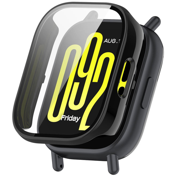 Xiaomi Redmi Watch 5 Lite Watch Case Protective Hard Bump Resistant Cover with Tempered Glass Film - Black#serie_2