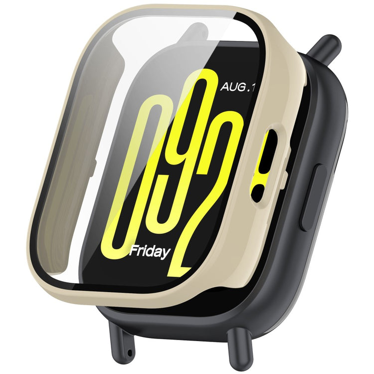 Xiaomi Redmi Watch 5 Lite Watch Case Protective Hard Bump Resistant Cover with Tempered Glass Film - Ivory White#serie_6