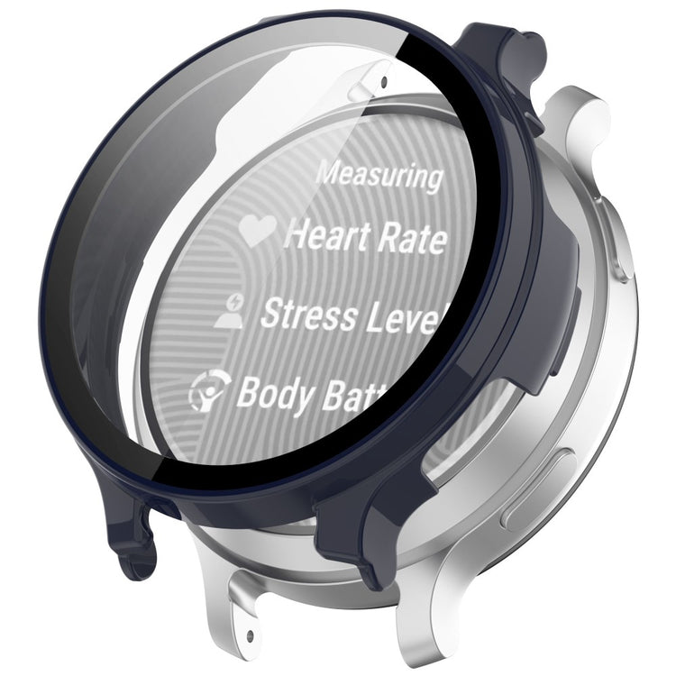 Garmin Lily 2 Active Watch Case Protective Hard PC Cover with Tempered Glass Film - Dark Blue#serie_3