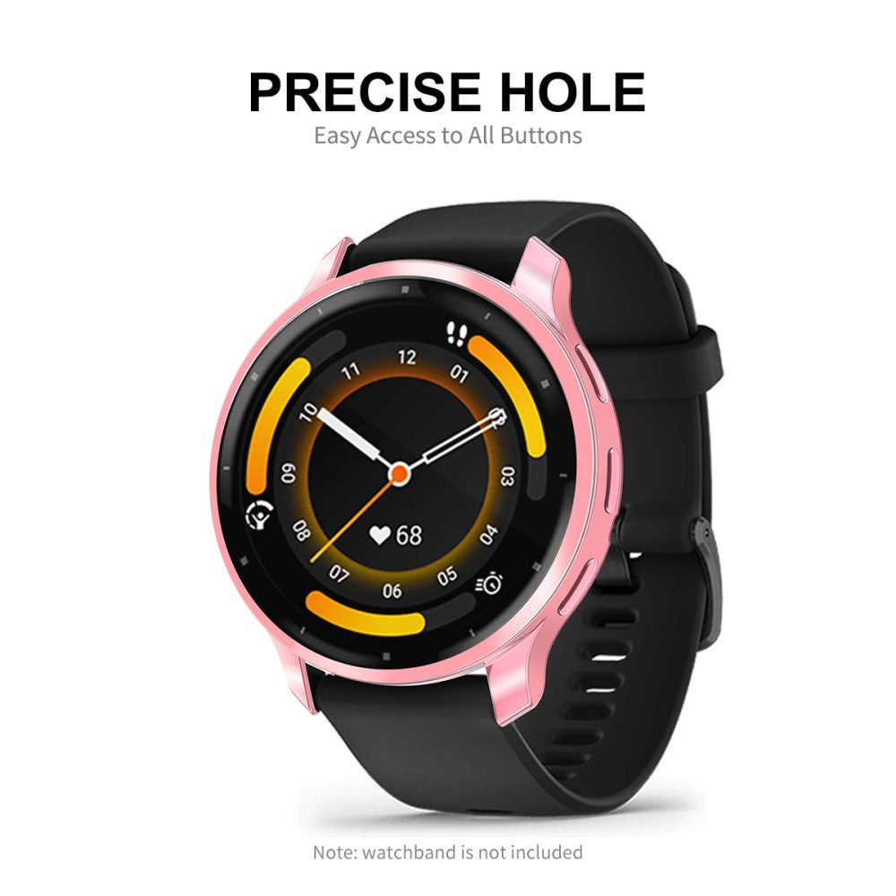 Super Godt Cover med Skærmbeskytter i Silikone passer til Garmin Venu 3 - Pink#serie_4