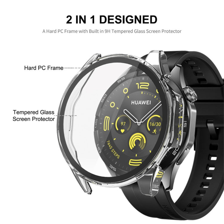 Rigtigt Flot Cover med Skærmbeskytter i Silikone passer til Huawei Watch GT 4 41mm - Blå#serie_3