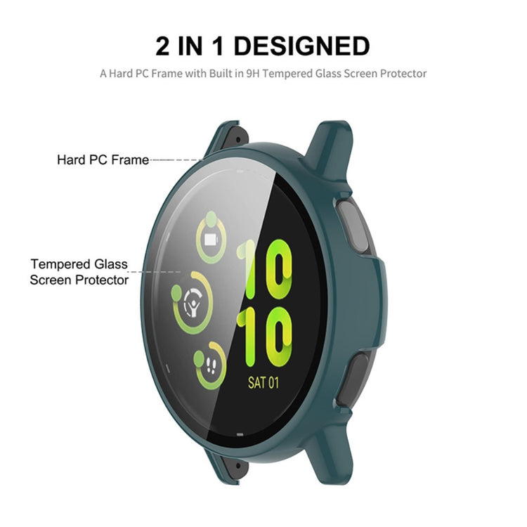 ENKAY Hat Prince GarminActive 5 Watch Case Frame Watch Cover with 9H Tempered Glass Film - Dark Green - Sort#serie_3