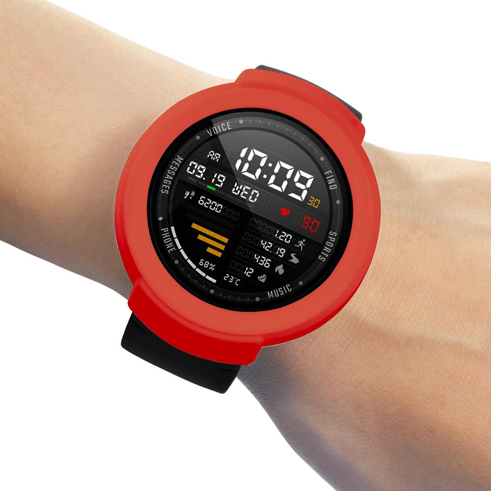 Huami Amazfit Verge / Verge Lite Silicone Bumper Frame Hollowed Protective Cover - Red#serie_5