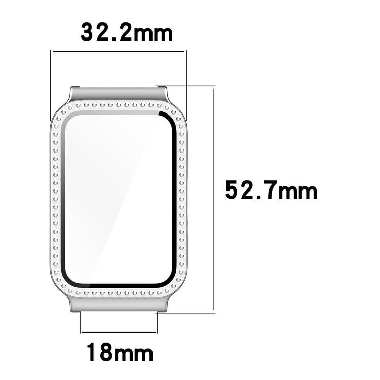 Mega Fashionable Samsung Galaxy Fit 3 Cover with Screen Protector in Rhinestone and Glass - Silver#serie_3