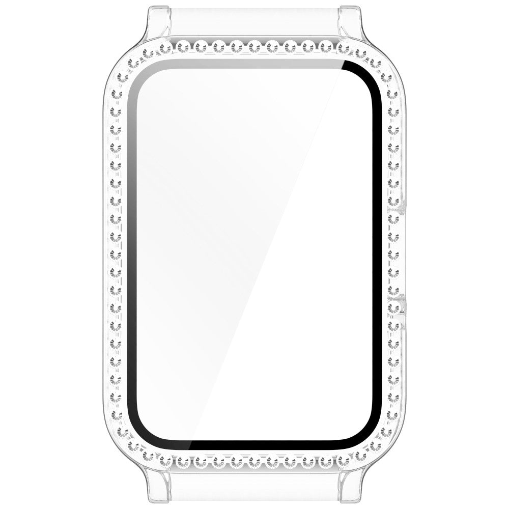 Mega Fashionable Samsung Galaxy Fit 3 Cover with Screen Protector in Rhinestone and Glass - White#serie_5