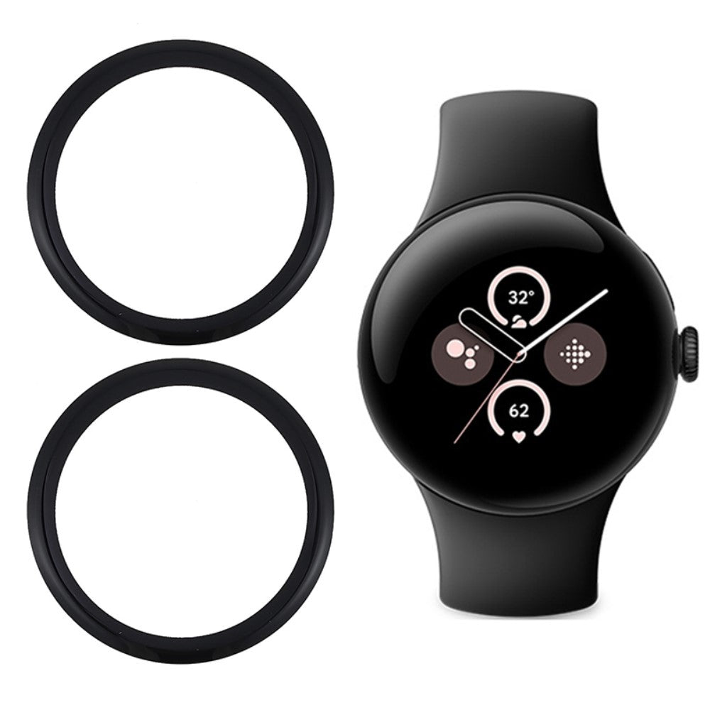 2-pack / Pack Google Pixel Watch 3 XL 45mm Pliable Watch Screen Protector Scratch Resistant (Black Edge)#serie_1