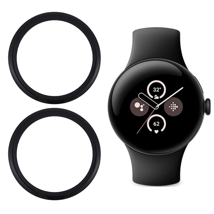 2-pack / Pack Google Pixel Watch 3 XL 45mm Pliable Watch Screen Protector Scratch Resistant (Black Edge)#serie_1