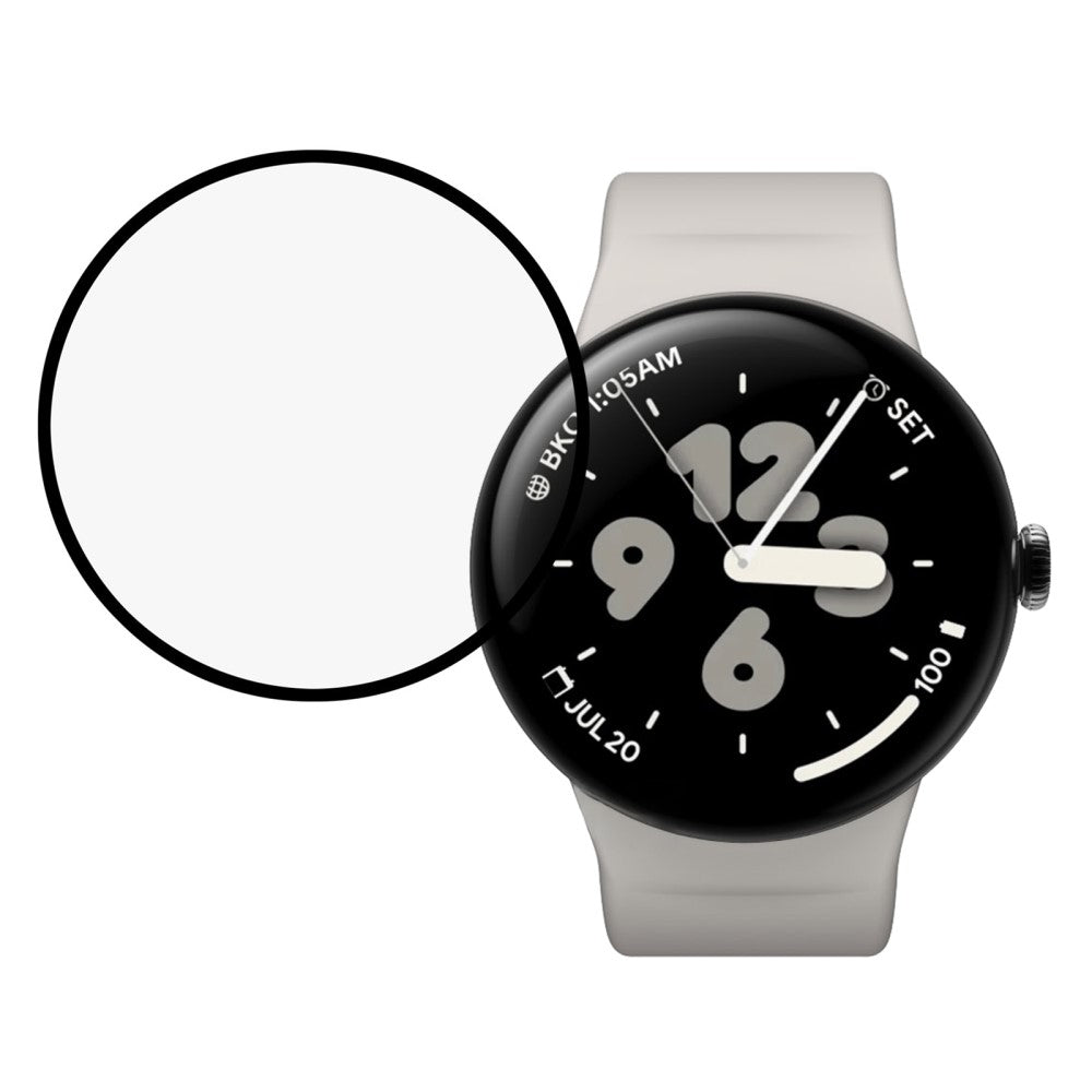 Google Pixel Watch 3 XL 45mm Screen Protector Black Edge Pliable Watch Screen Scratch Resistant Film#serie_1