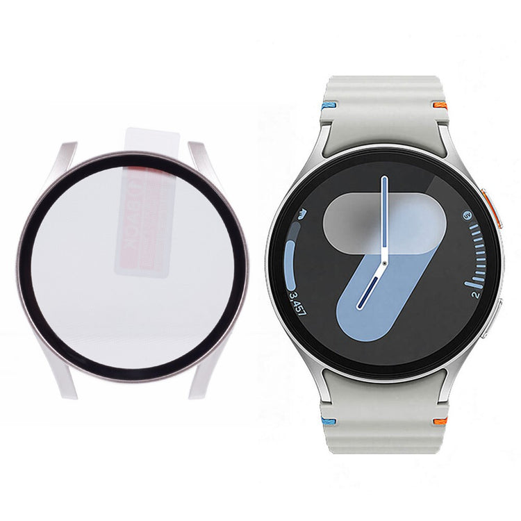 Samsung Galaxy Watch7 44mm Watch Case Hard Bump Resistant Cover with Tempered Glass Screen Film - Starlight#serie_1