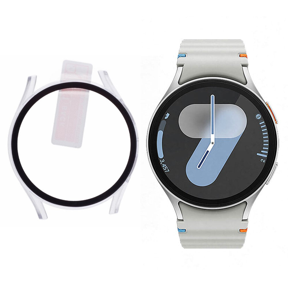 Samsung Galaxy Watch7 44mm Watch Case Hard Bump Resistant Cover with Tempered Glass Screen Film - Transparent#serie_11