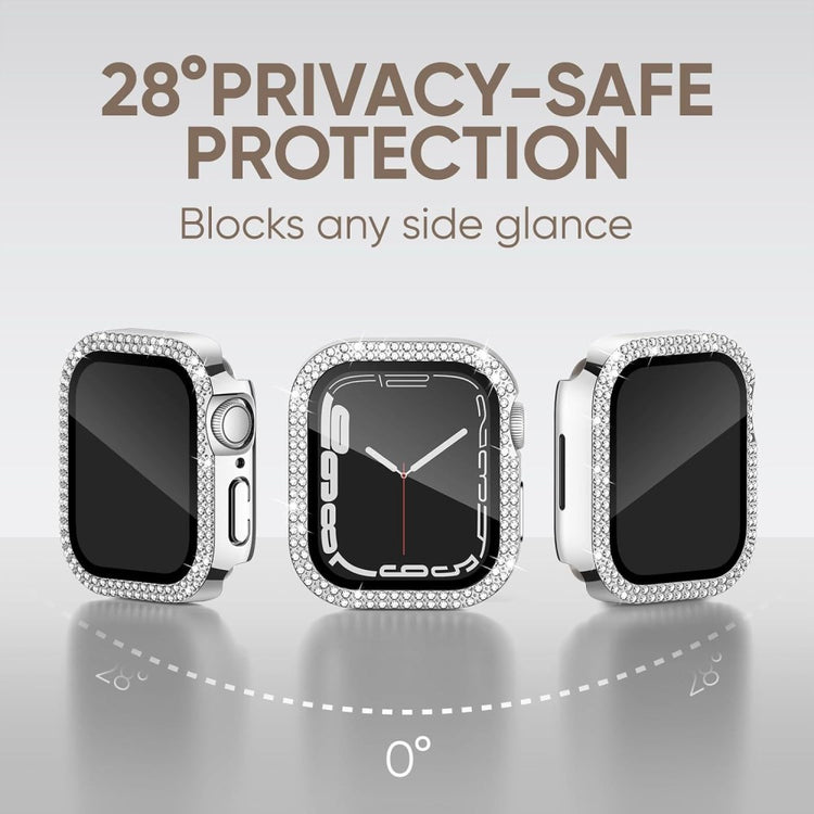 Incredibly Good Apple Smartwatch Universel Cover with Screen Protector in Rhinestone and Glass - Silver#serie_10