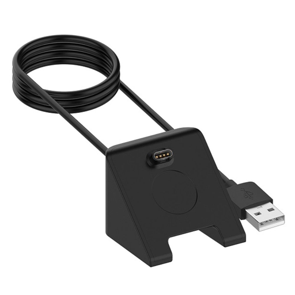 Metal Og Silikone USB Ladestation passer til Garmin Smartwatch - Sort#serie_3