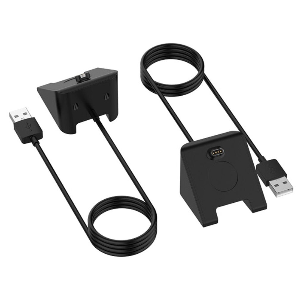 Metal Og Silikone USB Ladestation passer til Garmin Smartwatch - Sort#serie_3