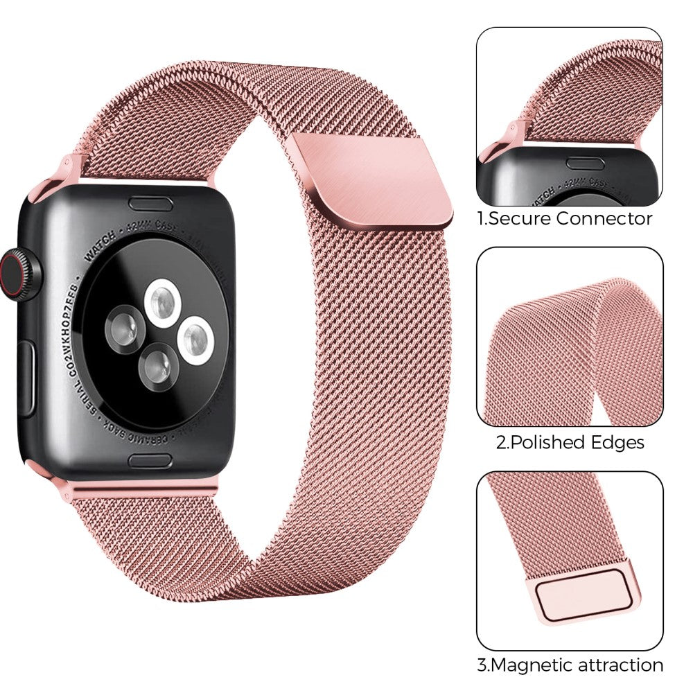 Super Pleasant Apple Smartwatch Metal Universel Strap - Pink#serie_2