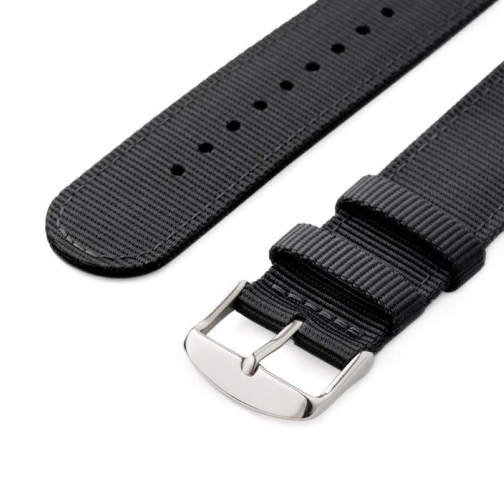 Vildt fed Pebble Time Steel Nylon Rem - Sort#serie_d005