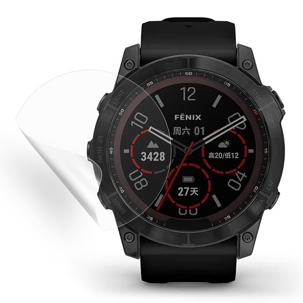 Silikone Skærmbeskytter passer til Garmin Fenix 7 - Gennemsigtig#serie_337