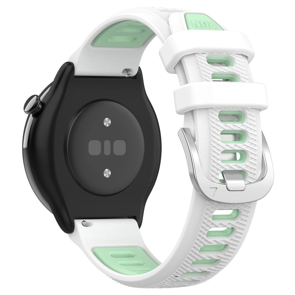 20mm Universal dual color cross strip silicone strap - White / Teal Green#serie_3