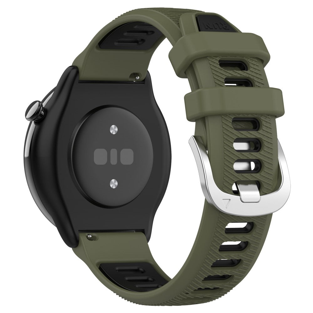 20mm Universal dual color cross strip silicone strap - Jungle Green / Black#serie_5