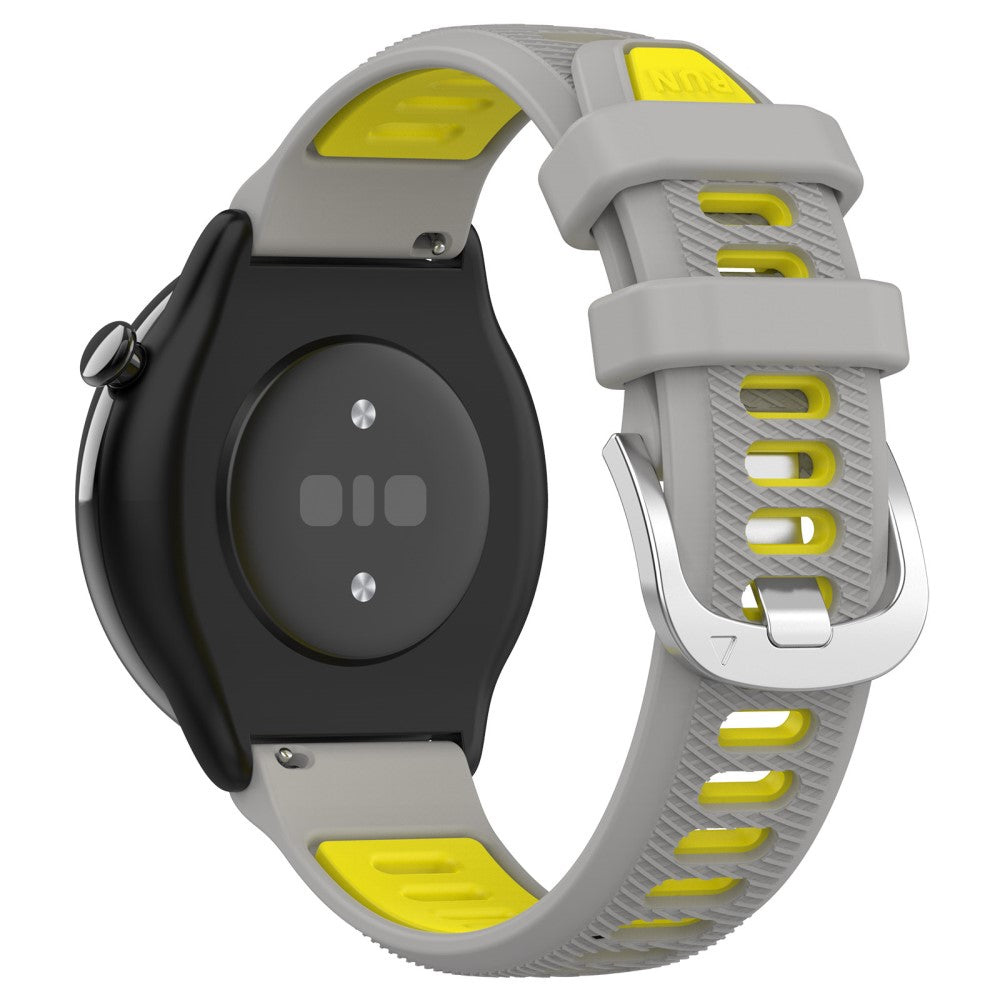 22mm Universal dual color cross strip silicone strap - Grey / Yellow#serie_9