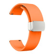 20mm Universal Genuine Cowhide leather strap with folding silver buckle