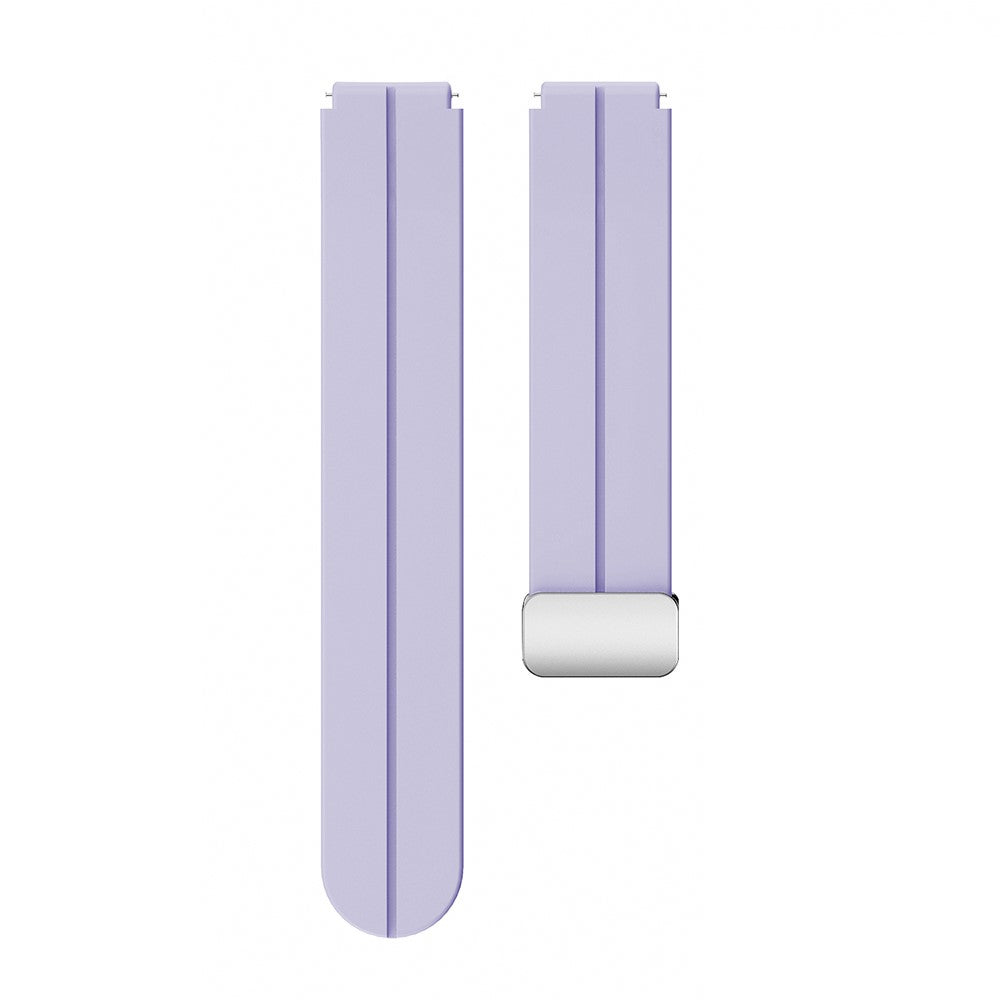 18mm Universal silicone strap with silver buckle - Purple#serie_15