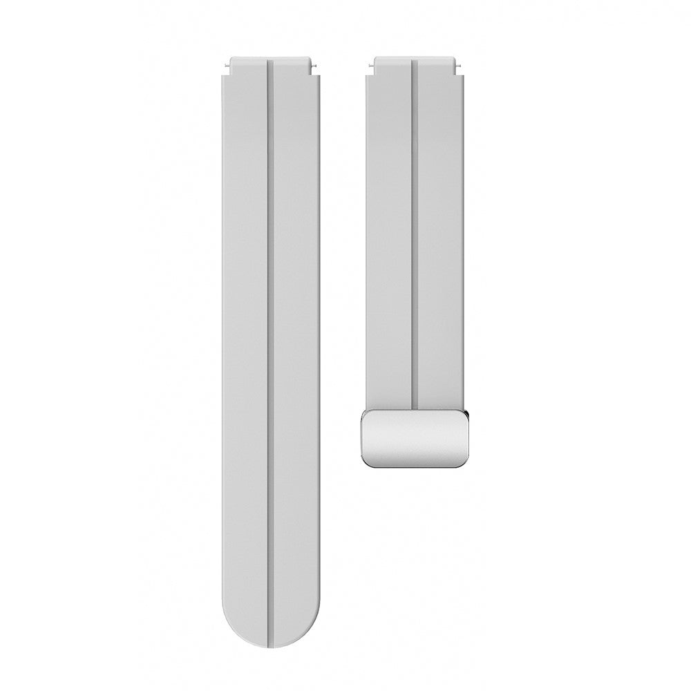 18mm Universal silicone strap with silver buckle - Light Grey#serie_6