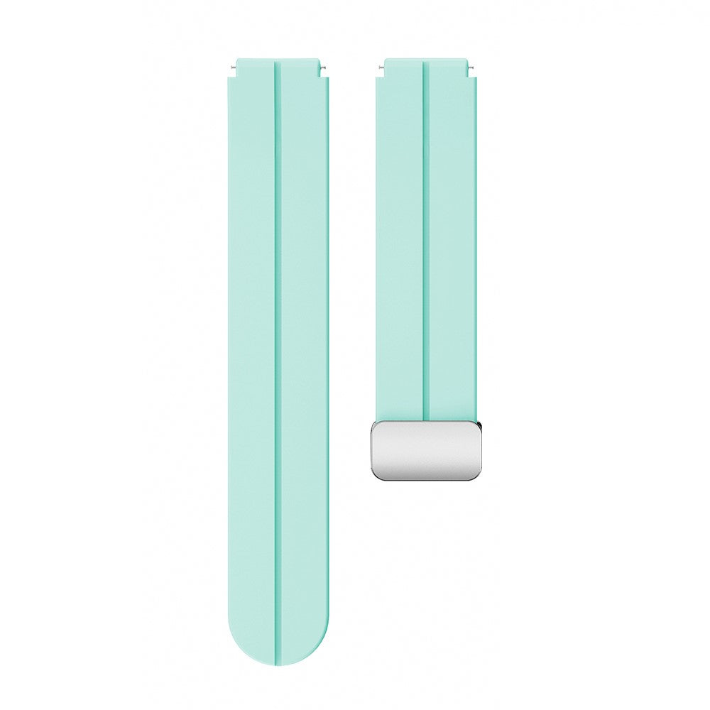 18mm Universal silicone strap with silver buckle - Light Green#serie_8