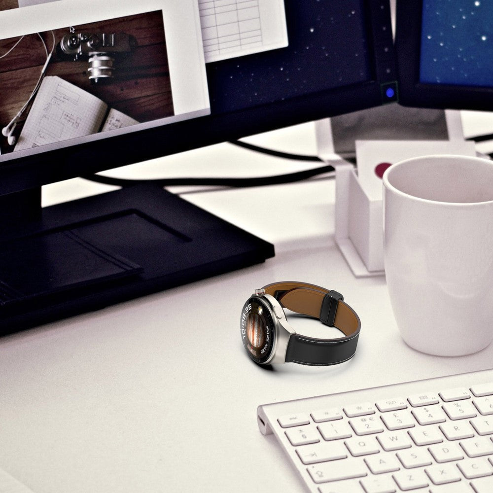 Helt Vildt Flot Ægte Læder Universal Rem passer til Smartwatch - Pink#serie_3