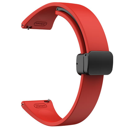22mm Universal silicone sport strap with black magnetic buckle - Red#serie_5