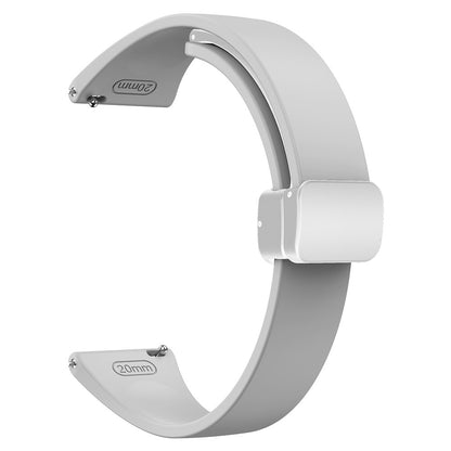 22mm Universal silicone sport strap with silver magnetic buckle - Light Grey#serie_8