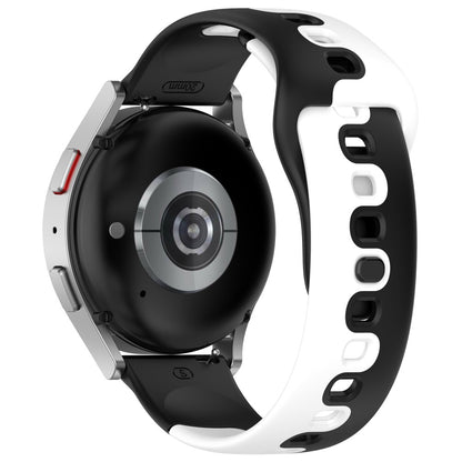 22mm Universal dual color silicone strap - Black / White#serie_3