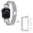 Apple Watch Ultra rhinestone décor 5-bead metal strap with clear cover
