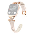 Apple Watch Series 8 (41mm) Genuine leather rhinestone décor strap with rose gold buckle - Apricot
