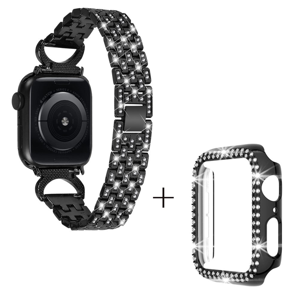 Metal Cover passer til Apple Watch Series 8 (41mm) / Apple Watch Series 7 41mm - Sort#serie_1