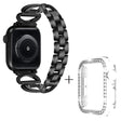 Apple Watch Series 8 (41mm) X-Shape rhinestone décor metal strap with clear cover