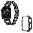 Apple Watch Series 8 (41mm) X-Shape rhinestone décor metal strap with cover