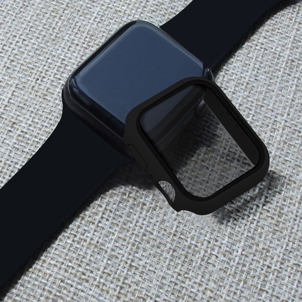 Flot Universal Cover med Skærmbeskytter i Plastik og Hærdet Glas passer til Apple Watch Series 8 (41mm) / Apple Watch Series 7 41mm - Sort#serie_3