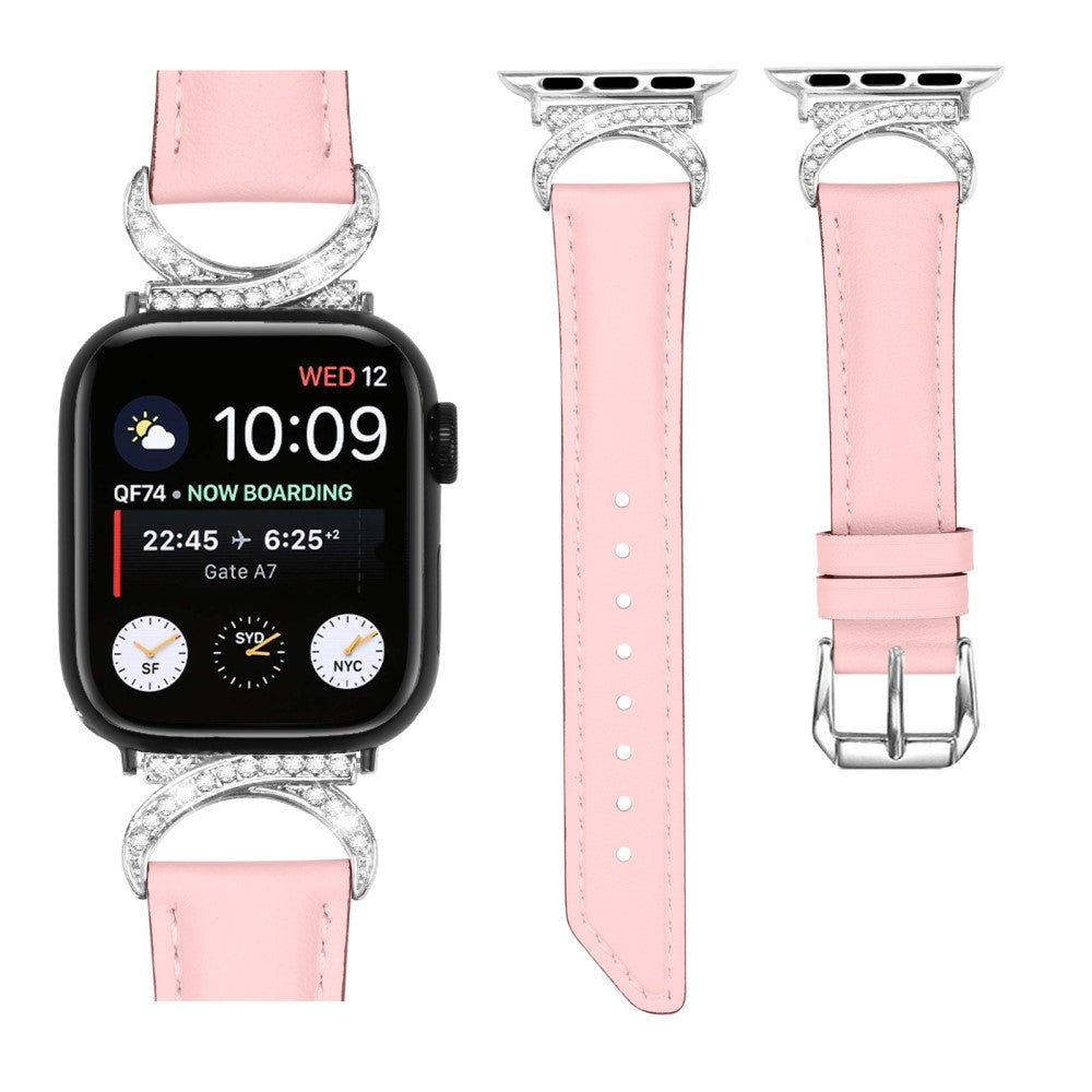 Nydelig Ægte Læder Universal Rem passer til Apple Smartwatch - Pink#serie_2